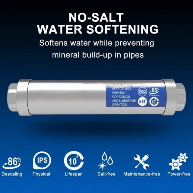 Water Filter Purifier IPS Whole Scale Inhibition Inline Water Softener Descaler