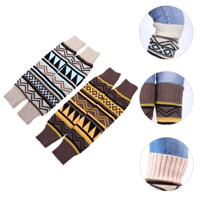 2 Pairs Jambières Dames Leggings Chaussettes Rembourrées Chauffage