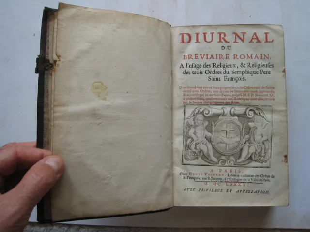 Rare E.o Diurnal Du Breviaire Romain Gravures Esoterisme Maroquin In-8 1686
