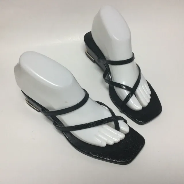 Alfani Women’s Step N Flex Eadyn Size 8M Slip On Wedge Sandals Black New W/ Box