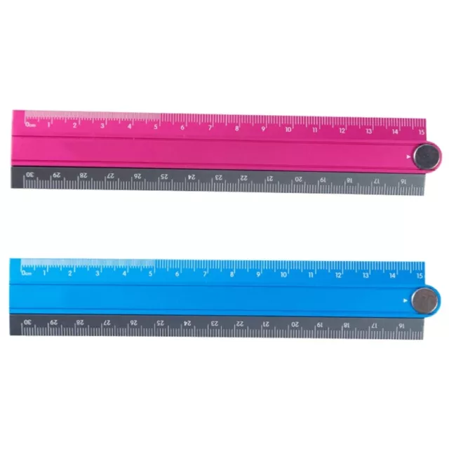 Metal Straight Ruler 30cm Folding Ruler Measuring Tool Aluminum Alloy Ruler