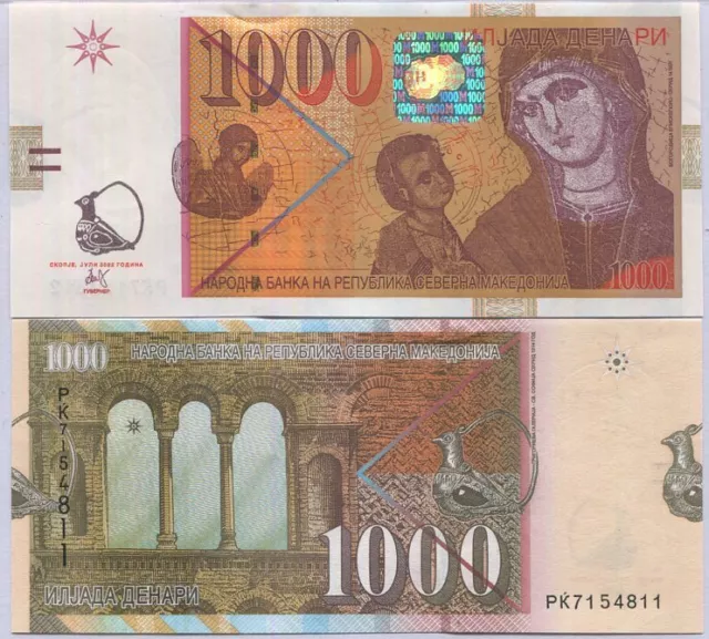 North Macedonia 1000 Denari 2022 P 32 UNC