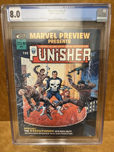 Marvel Preview Presents #2 The Punisher First Origin CGC 8.0 🔥🔑