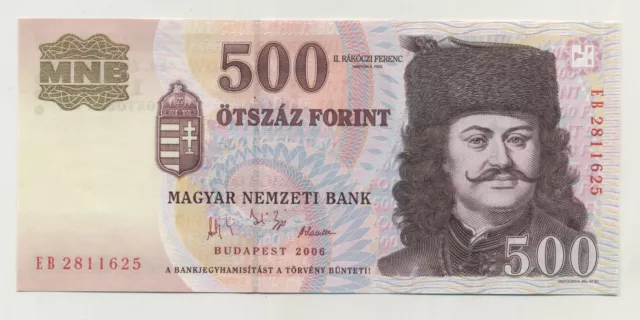 Hungary 500 Forint 2006 Pick 194 UNC Uncirculated Banknote