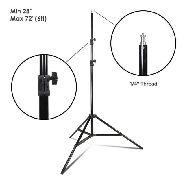 Photography Compact Studio Light Stand Tripod 6ft for Photo Studio Video NEW US