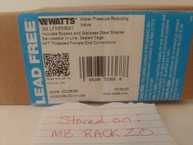 Watts LFN55BM1 3/4 Lead Free Water Pressure Reducing Valve