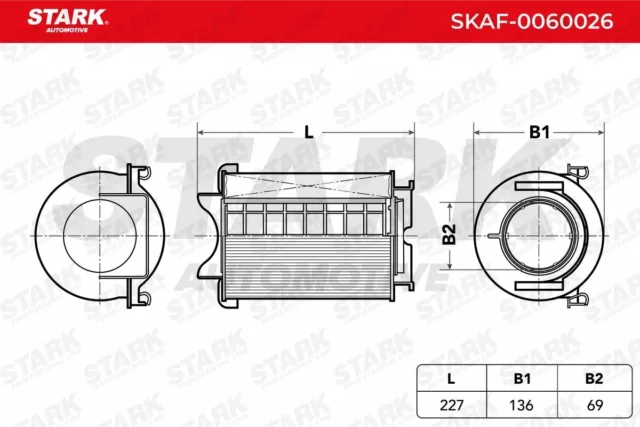 STARK SKAF-0060026 Motor Luftfilter für VW Golf V Schrägheck (1K1) GOLF VI (5K1) 3