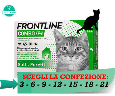 Frontline COMBO Gatto  3 / 6 / 9 / 12 / 15 / 18 / 21 Pipette → Antiparassitario