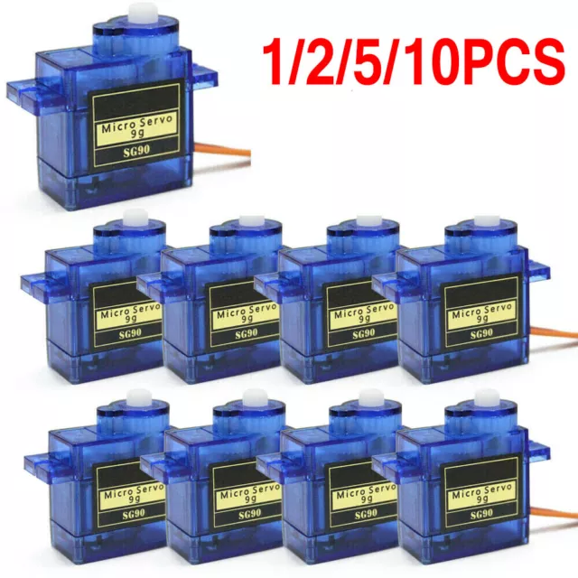 1/ 2/ 5/ 10PCS 9G SG90 Mini Servo For RC Robot Helicopter Airplane Car Boat #New