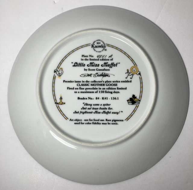 Scott Gustafson Classic Mother Goose "Little Miss Muffet" Collector Plate 2