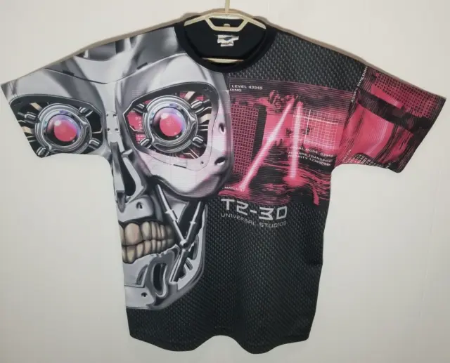 Vintage 90s T2-3D Universal Studios Battle Across Time T Shirt L Terminator Ride