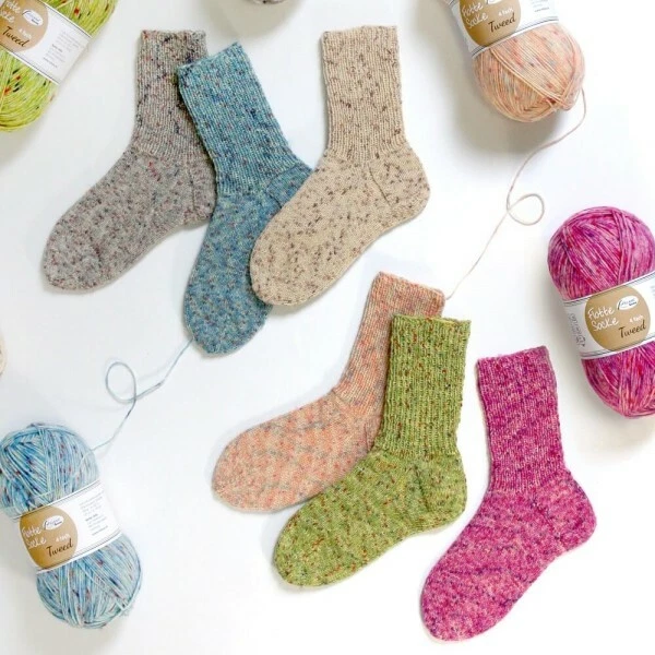 100g Flotte Socke 4-fach Tweed Rellana Sockenwolle Strumpfwolle GP 49,50€/1kg