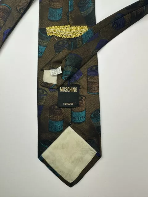 Moschino Cravatta New TIE Battery Krawatte,100%silk seta,tailleur Made in Italy 3