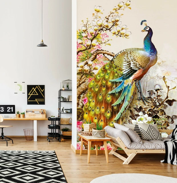 Papier Peint Mural 3D Rétro Floral – Autocollant, Coloré, Pour Toute Pièce
