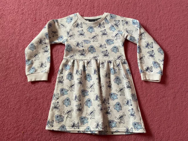 Girls Disney Primark Disney Stitch Long Sleeve Dress Jumper Age 7-8 Years