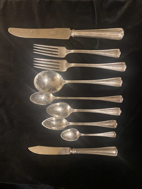 9 Pieces Atchison Topeka Santa Fe Railroad Silverplate Flatware