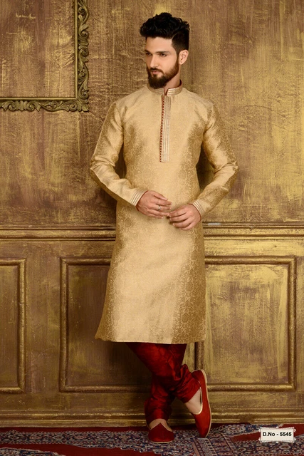 Abito da sposa etnico indiano Bollywood festa abbigliamento ragazzi Kurta payjama dall'India