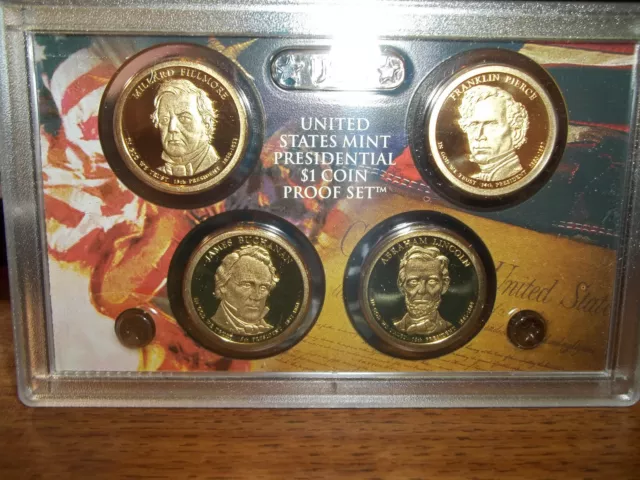 2010 S Presidential Dollar Coin Set Proof 4 Coins NO BOX or COA