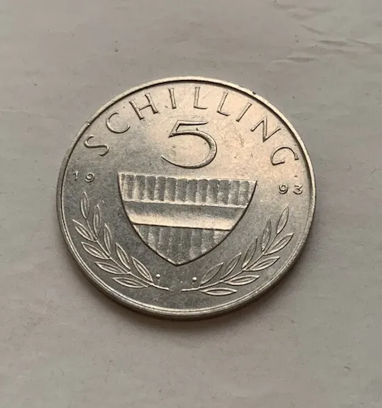 Republik Osterreich Austria 5 Schilling 1993 Coin Extremely Fine Condition EF-40 3