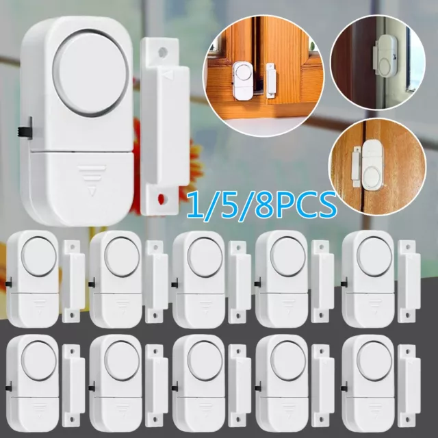 8x Window Door Alarm Wireless Home Security Entry Burglar Alarm & Sensor System