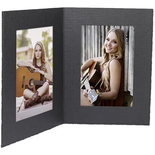 Double View Photo Folder 4x6 Vert Black 25 Pack (Same Shipping Any Qty)