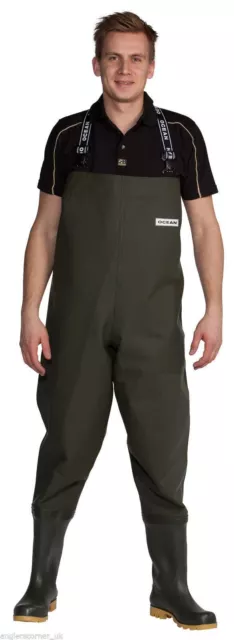 Ocean Heavy Chest Waders 700g Deluxe Non Studded & Studded Fishing Chestwaders