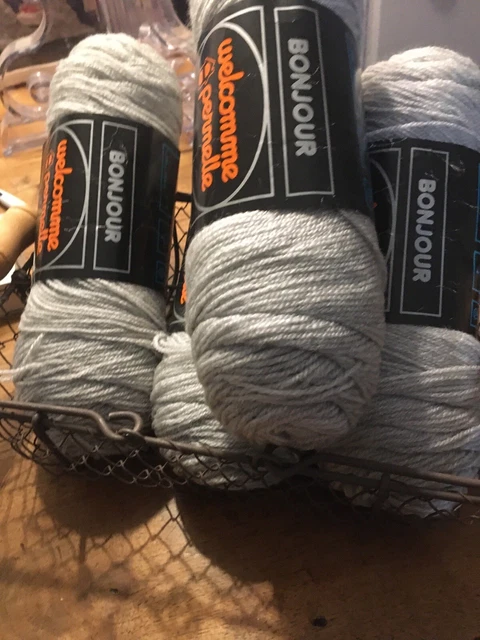Lot De 10 Pelotes De Laine Bouclée Gris Anthracite - Fabriqué En France - Pour Tricot Et Crochet