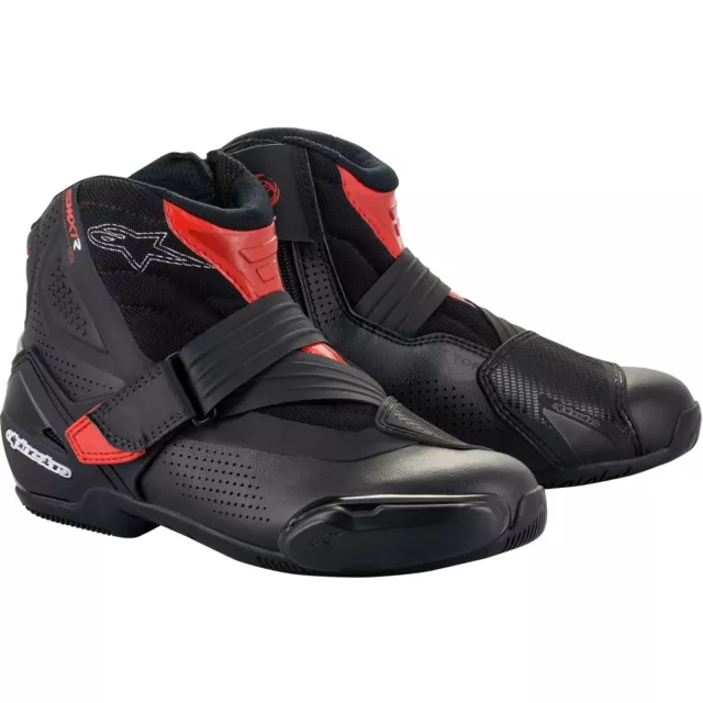 Alpinestars SMX-1 R v2 Vented Motocicleta Botas Zapatos Sport Racing Rojo Negro