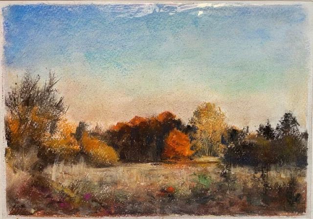 Pastel Original Franz Ehmke - Berlin Tegeler Fluss Eichwerder - Signé - 1990s