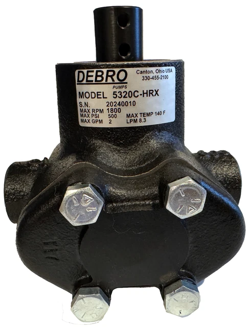 Debro 5330CHRX Twin Piston Pump – Hypro Style – 3 GPM, 500 PSI, 1/2 Inlet/Outlet