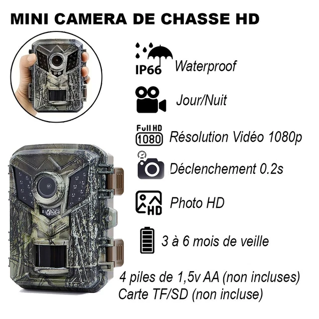 Caméra De Chasse 28MP 1080P HD Vision Nocturne Avec 27 LED 940nm Et Carte 32GO
