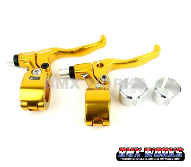 Genuine Dia-Compe Tech99 Brake Levers Pair - Gold Suits Old School BMX