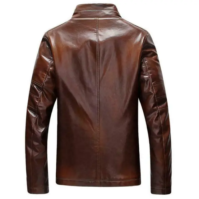 Men' Fur Lined Leather Winter Warm Men' Fur Leather Jacket Fashion Cowboy Jacket 3