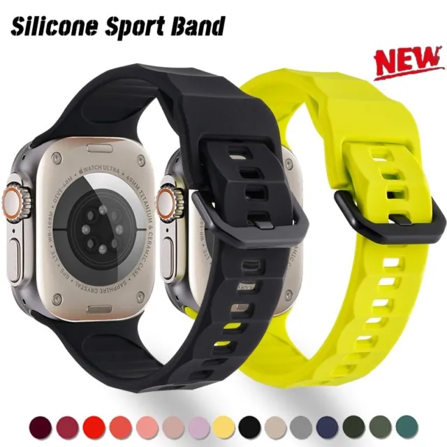 Bracelet Sport en silicone pour Apple Watch 8 7 6 ultra 49 mm 45 mm 44 mm 42 mm