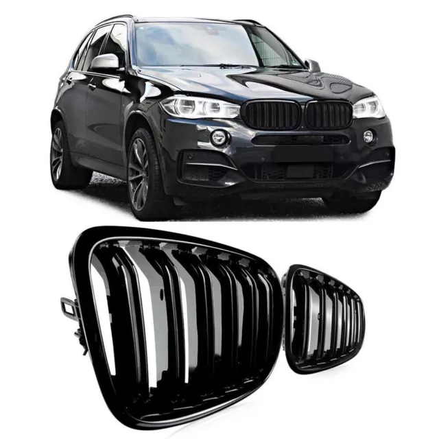 For BMW X5 E71 X6 E70 Gloss Black Kidney M Sport Performance Front Grilles 08-14