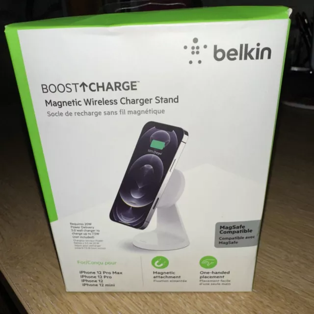 Belkin Boost Charge Wireless Magnetic MagSafe Charger Stand For IPhone White