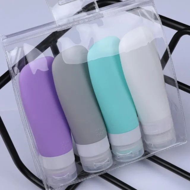 Botella de viaje silicona recargable botella de muestra recipiente de maquillaje vacío herramienta H