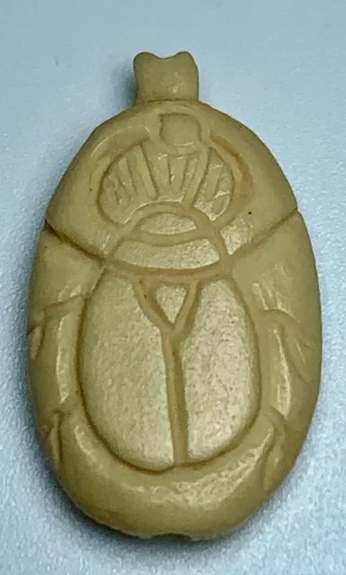 Mid Century Carved Chinese Deer Antler Beetle Fetish / Effigy Bead
