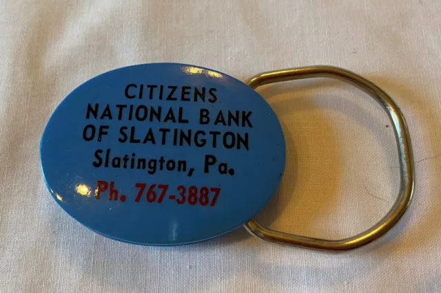 Vintage Advertising Plastic Photo Key Chain Citizen's Bank, Slatington, PA
