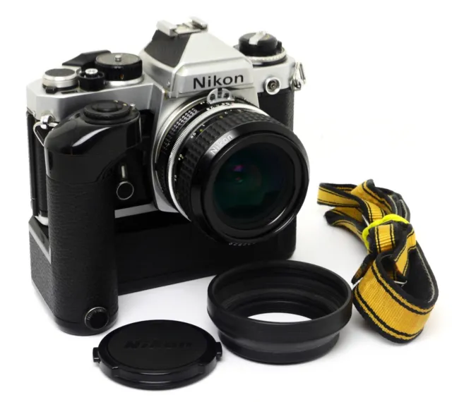 ✮ Nikon FE con Nikkor 28 mm f/2,8Ai y motor #3817001 || ¡del distribuidor!