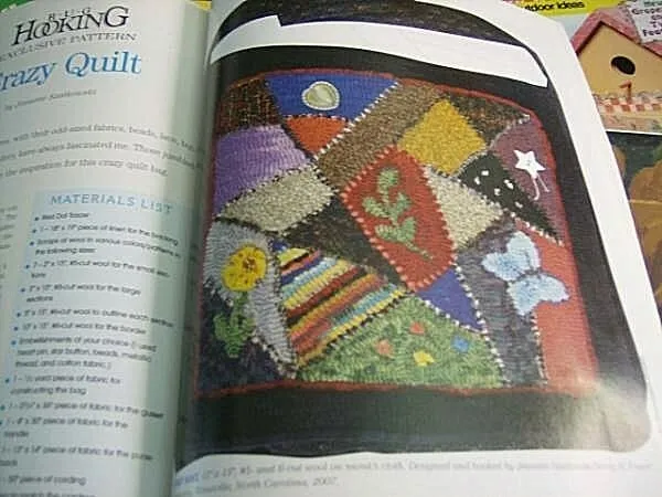 Rug Hooking Magazine March/April/May 2008 Crazy Quilt Pattern Free Pattern/Instr 2