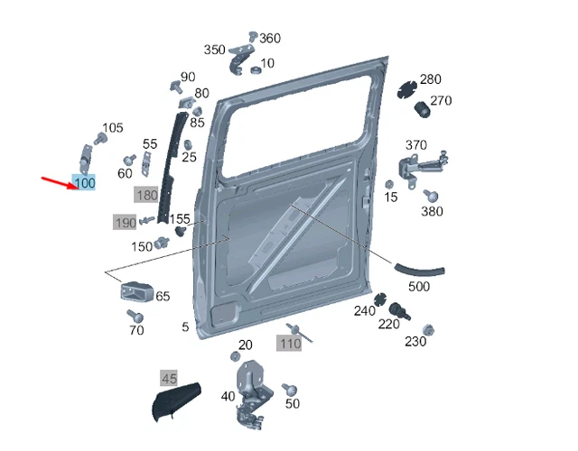Rollenführung Schiebetür Unten Rechts Für Mercedes VITO Viano 639 - OEM 6397601747 Ersatzteil