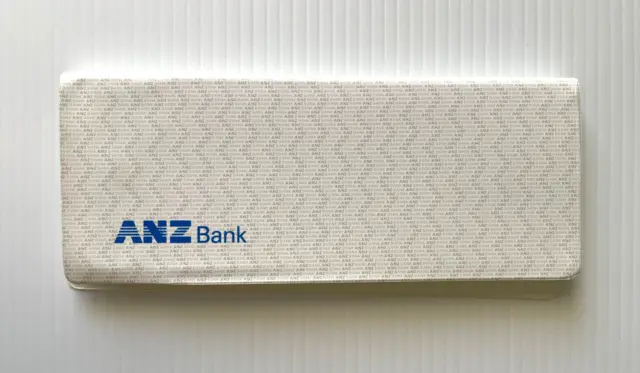Vintage ANZ Bank White Cheque Deposit Book Cover with 2 Transaction Booklets