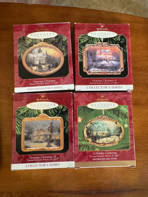 Hallmark Keepsake Thomas Kinkade Victorian Christmas Lot of 4 Great Gift!