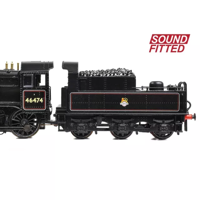 N Stärke Farish 372-626BS DCC Sound LMS Ivatt 2MT 466474 BR gefüttert schwarz Loco 3