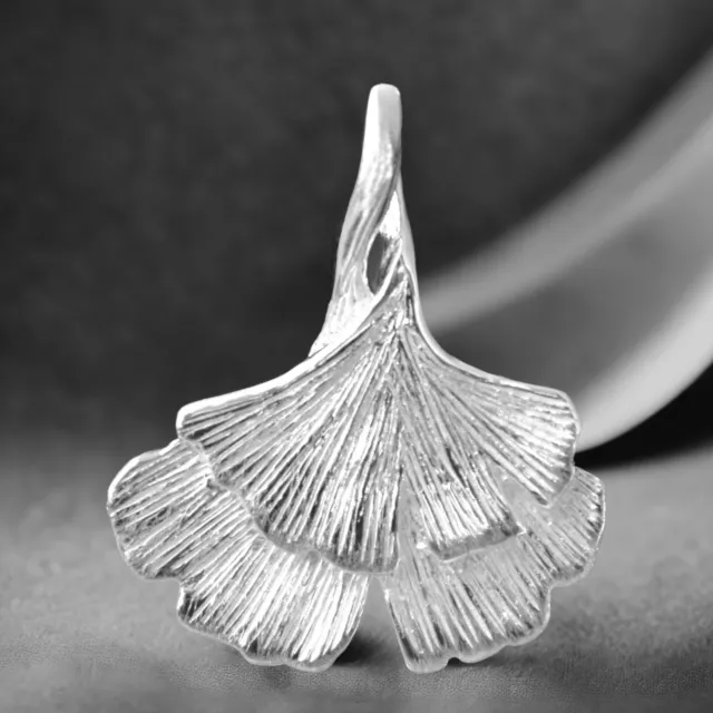 Anhänger Ginkgoblatt Ginkgo - 925 Sterling Silber - Ginko Ginkoblatt Lebensbaum