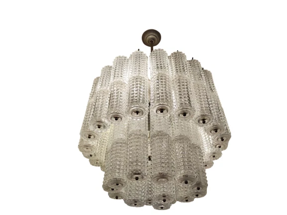Lámpara de araña italiana MidCentury en cristal de Murano de Venini,...
