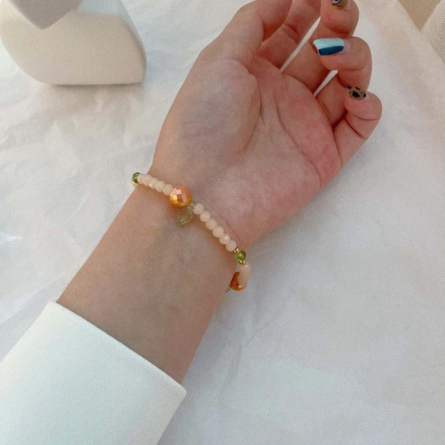 Crystal Elastic Fruit Shape Bracelet Ring Jewelry Accessories Beaded Necklace
