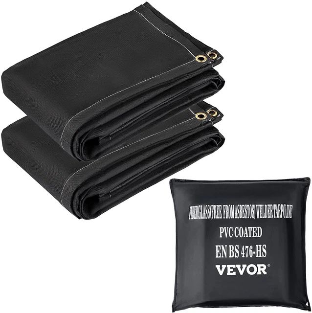 VEVOR Fire Blankets, 2 Pack Welding 6' x 10' x 10', Black