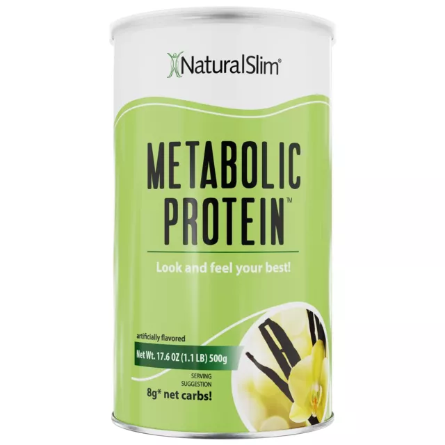 NaturalSlim METABOLIC PROTEIN Meal Replacement Whey Protein Shake Vanilla